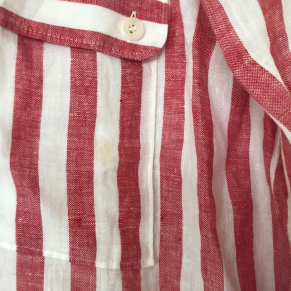 J Crew Red Striped Linen Button Down, 4T - Picture 5 of 5
